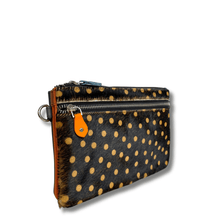 Soruka Hope Leather Slim Double Pouch Bag - Brown Dot