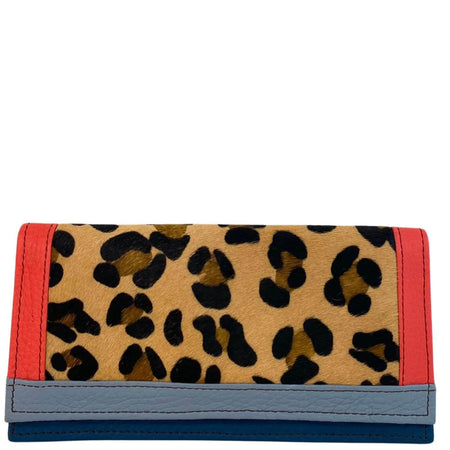 Soruka Island Leather Purse - Leopard Blue