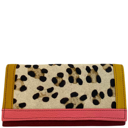 Soruka Island Leather Purse - Leopard Pink