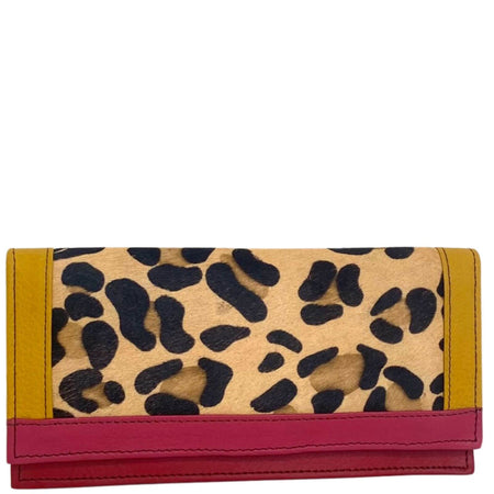 Soruka Island Leather Purse - Leopard Pink