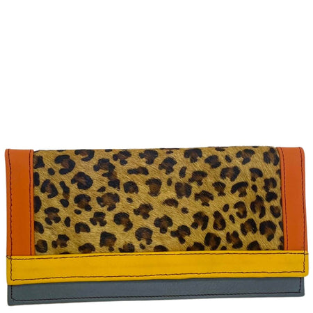 Soruka Island Leather Purse - Leopard Yellow