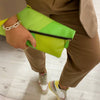 Soruka Mila Leather Clutch Bag - Green Tones