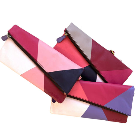 Soruka Mila Leather Clutch Bag - Pink Tones