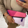 Soruka Mila Leather Clutch Bag - Pink Tones