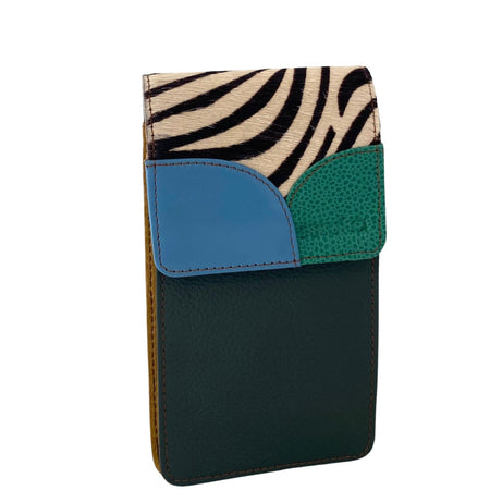 Soruka Miley Leather Phone Bag - Zebra Dark Green