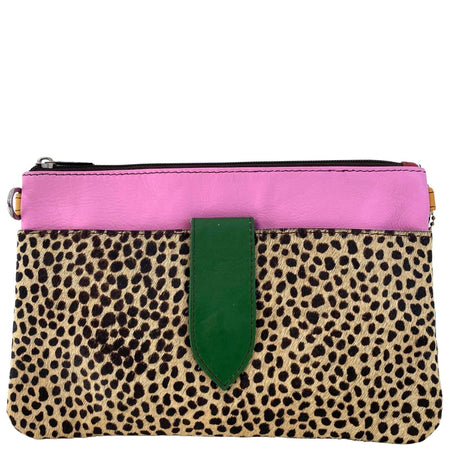 Soruka Nikki Leather Wristlet Bag - Pink Dot