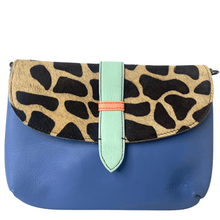 Soruka Rectangle Saddle Leather CrossBody Bag - Giraffe Blue