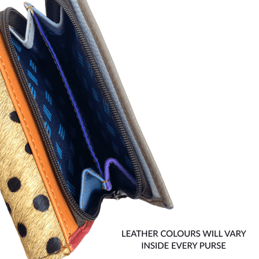 Soruka Small Leather Purse - Zebra Blue