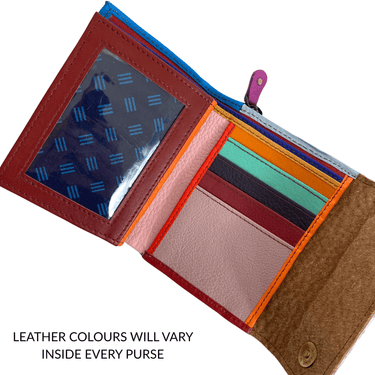 Soruka Small Leather Purse - Leopard Orange