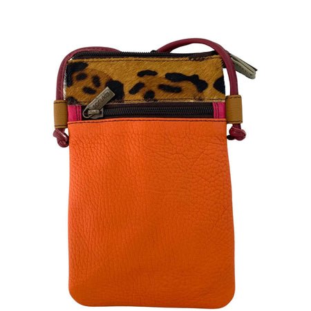 Soruka Lua Leather Crossbody Bag - Orange Leopard