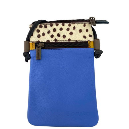 Soruka Lua Leather Crossbody Bag - Blue Dotty