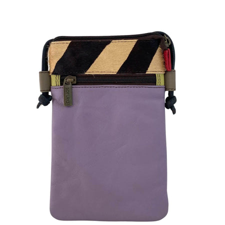 Soruka Lua Leather Crossbody Bag - Lilac Stripe