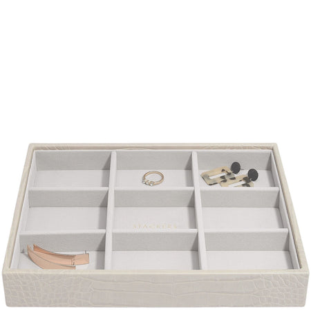 Stackers Classic Jewellery Box (9 Section Layer) - Putty Croc