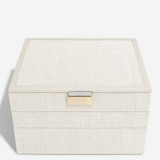 Stackers Classic Jewellery Box (Set) - Linen Oatmeal