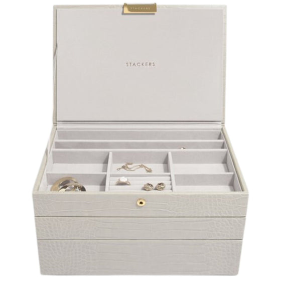 Stackers Classic Jewellery Box (Set) - Putty Croc