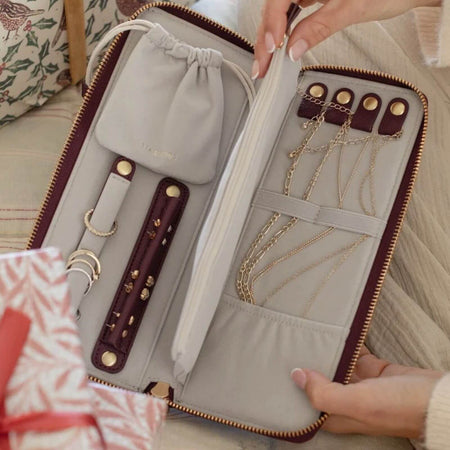 Stackers Jewellery Roll - Burgundy