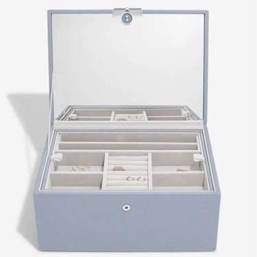 Stackers Luxury Classic 2 Tone Jewellery Box - Dusky Blue