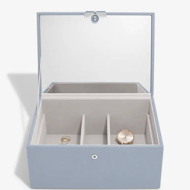 Stackers Luxury Classic 2 Tone Jewellery Box - Dusky Blue