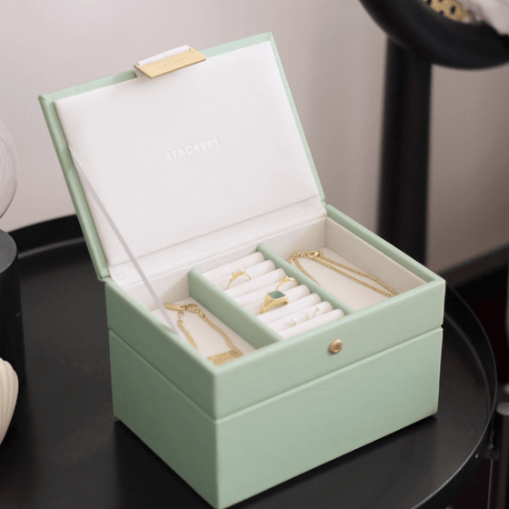 Stackers Mini Jewellery Box (Set) - Sage Green