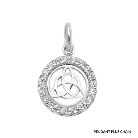 Sterling Silver Celtic Pendant & Chain Necklace Set