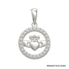 Sterling Silver Claddagh Pendant & Chain Necklace Set