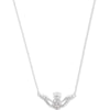 Sterling Silver CZ Large Claddagh & Chain Necklace Set