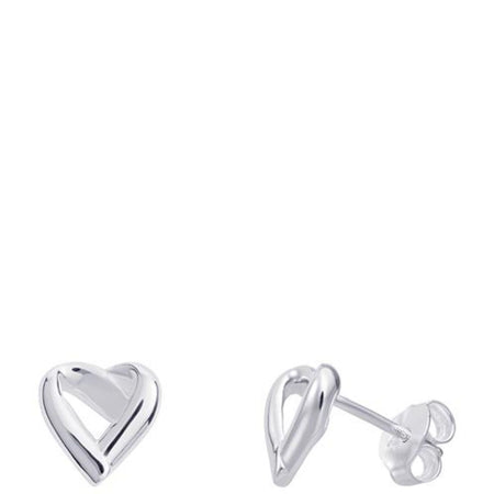 Sterling Silver Girls Heart Stud Earrings