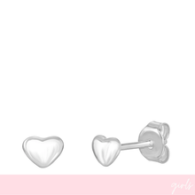 Silver heart-shaped earrings on a white background