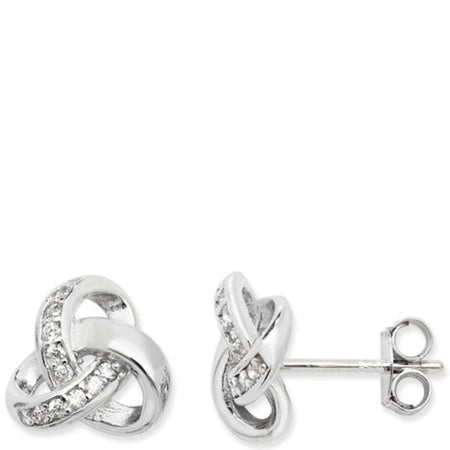 Sterling Silver Knot Stud Earrings