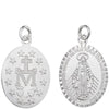 Sterling Silver Simple Miraculous Medal & Twist Rope Chain Necklace