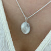 Sterling Silver Simple Miraculous Medal & Twist Rope Chain Necklace