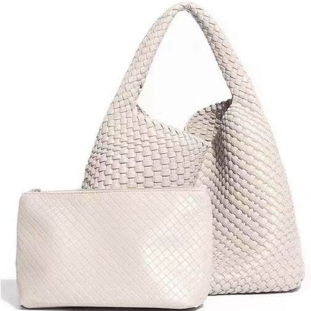 Cream Woven 2 IN 1 Shoulder Bag