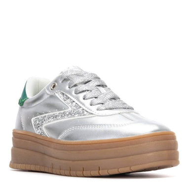 Teddy Smith Silver & Green Elevated Gum Sole Sneakers