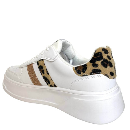 Teddy Smith White & Leopard Sneakers