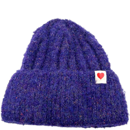 Thick Beanie Hat - Purple Mix