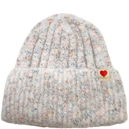 Thick Beanie Hat - Off White Mix