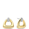Gold earrings with a white background