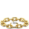 Gold chain bracelet on a white background