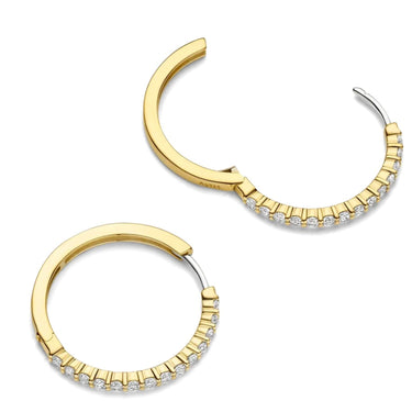 Ti Sento Gold Large Tennis Hoop Earrings