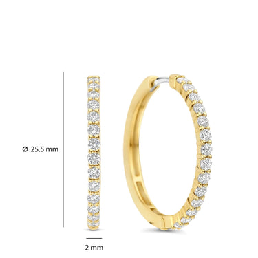 Ti Sento Gold Large Tennis Hoop Earrings