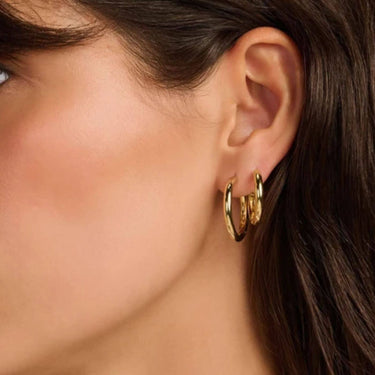 Ti Sento Gold Plain Hoop Earrings - 20mm