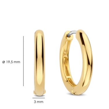 Ti Sento Gold Plain Hoop Earrings - 20mm