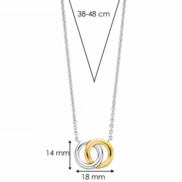 Ti Sento Gold & Silver Plain Circles Linked Necklace