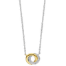 ladies dainty silver chain necklace with gold and silver circle pendant