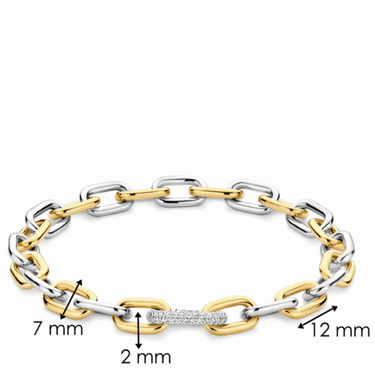Ti Sento Gold & Silver Oval Link Bracelet