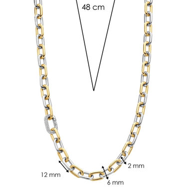 Ti Sento Gold & Silver Oval Long Mid Length Necklace