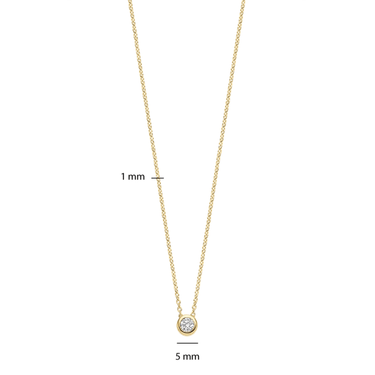 Ti Sento Gold Single Solitaire Necklace