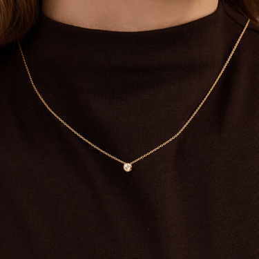 Ti Sento Gold Single Solitaire Necklace