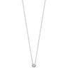 dainty silver necklace with one single crystal