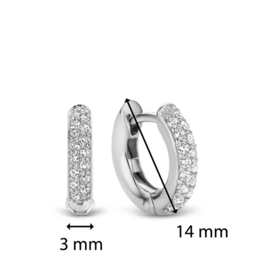 Ti Sento Silver Small Crystal Hoop Earrings